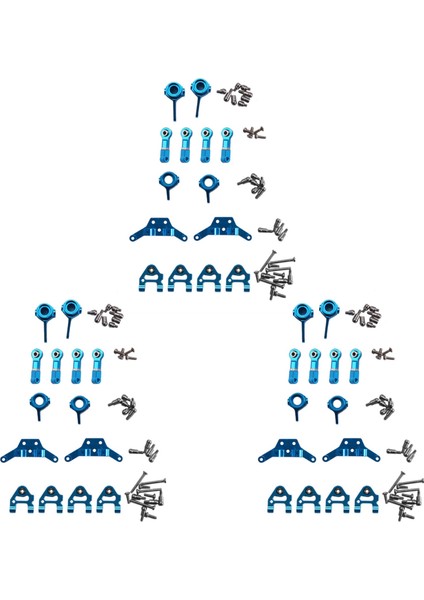 3x Metal Tam Set Yükseltme Parçaları Wltoys 1/28 P929 P939 K979 K989 K999 K969 Rc Araç Parçaları Mavi (Yurt Dışından)