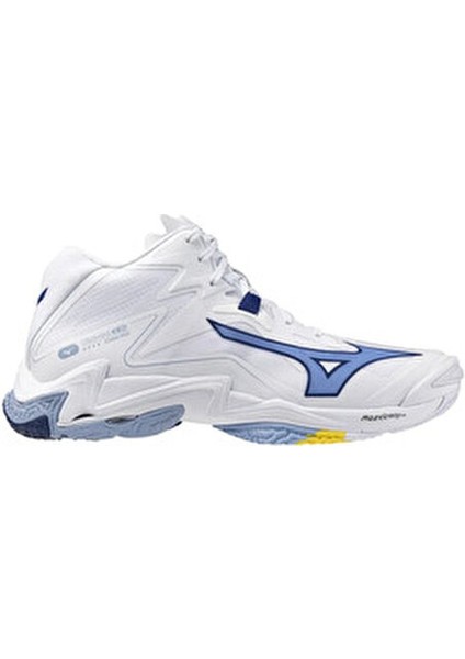 Wave Lightning Z8 Mıd Voleybol Ayakkabısı Erkekler İçin Beyaz Mavi Hafif ve Nefes Alabilir
