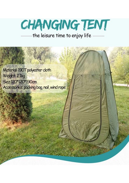 Kamp Alanı Duş Giyinme Wc Çadırı Fotoğrafcı Prova Kabini 190x120x120