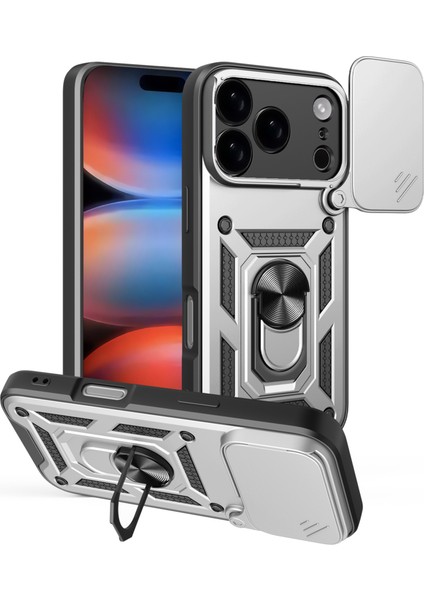 iPhone 17 Pro Pc + Kayar Kamera Kapaklı Tpu Destekli Telefon Kılıfı (Yurt Dışından)