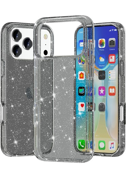 iPhone 17 Pro Için Parlak Toz Simli Yumuşak Tpu + Sert Pc Arka Kapak (Yurt Dışından)