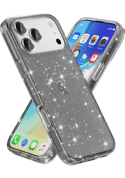 iPhone 17 Pro Için Parlak Toz Simli Yumuşak Tpu + Sert Pc Arka Kapak (Yurt Dışından) fiyatları