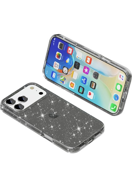 iPhone 17 Pro Için Parlak Toz Simli Yumuşak Tpu + Sert Pc Arka Kapak (Yurt Dışından) fırsatları