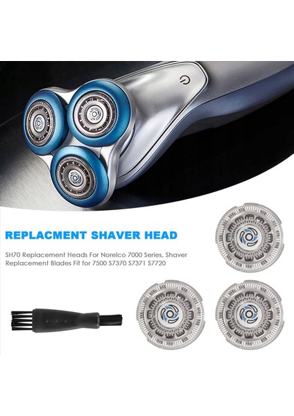Philips Norelco 7000 Serisi Için SH70 Yedek Kafaları, Tıraş Makinesi Yedek Bıçakları 7500 S7370 S7371 S7720 (Yurt Dışından) fırsatları