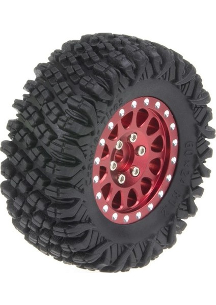 4pcs 64X24MM 1 2 Inç Metal Beadlock Tekerlek Jant Lastik 1/18 1/24 Rc Paletli Araba Eksenel SCX24 AX24 TRX4M FCX24 Mavi (Yurt Dışından) fırsatları