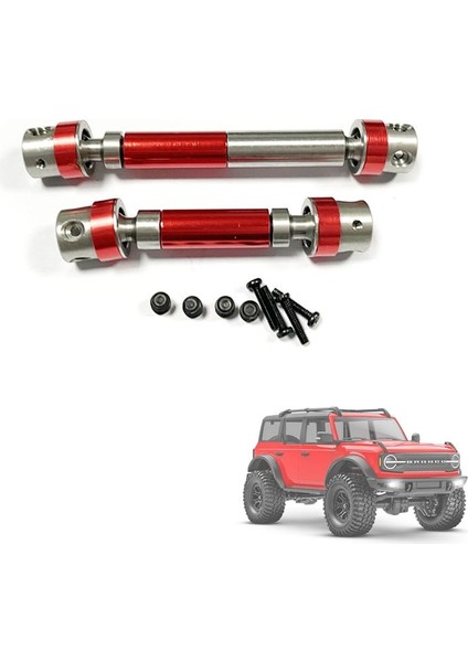 2pcs Metal Şaftı Traxxas TRX4M Trx-4m 1/18 Rc Prıgler Car Yükseltme Parçaları Aksesuarları Kırmızı (Yurt Dışından) modelleri