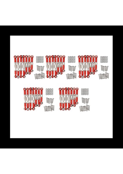 Wltoys Için 5set 144001 1/14 Rc Araba Yedek Parçalar Metal Bağlantı Servo Çekme Çubuk Direksiyon Çubuğu Seti Kırmızı (Yurt Dışından)