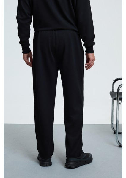 GRIFFIN Erkek Kordonlu Beli Lastikli Metal Kuş Gözü Detaylı Siyah Eşofman Altı indirimleri