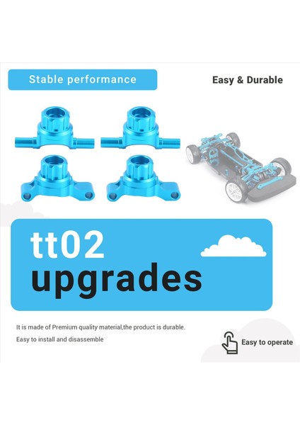 4pcs Metal Ön ve Arka Dik Knuckle Knuckle Kollar Direksiyon Knuckle Seti Tamiya TT02 Tt-02 1/10 Rc Araba Yükseltme Parçaları (Yurt Dışından) fırsatları