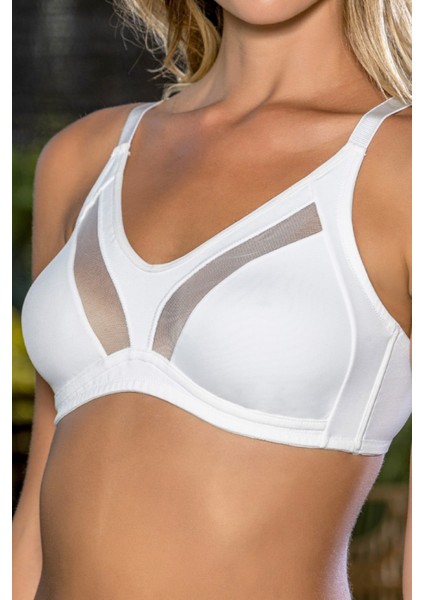 Büyük Beden Uyumlu Ekru Tül Detaylı Günlük Sütyen, B,c Cup Balensiz Konforlu Sütyen fiyatları