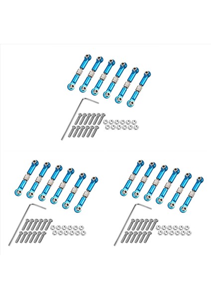 18PCS Ayarlanabilir Metal Bağlantı Çekme Çubuğu Ön /arka Servo Bağlantısı Wltoys Için A949 A959 A969 A979 K929 Rc Araba Mavi (Yurt Dışından)
