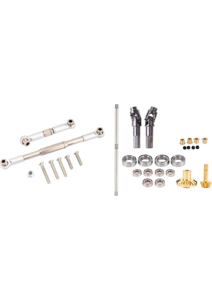 2 Set Rc Araç Parçası 1 Set Direksiyon Bağlantı Çubuğu Seti ve 1 Set Köprü Ön Aks Tam Metal Kiti (Yurt Dışından)