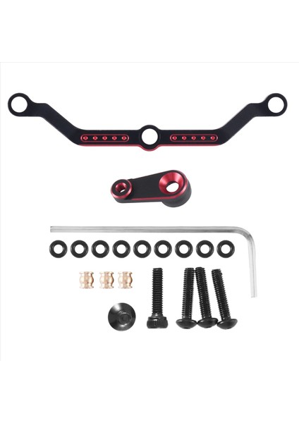 2pcs Metal Direksiyon Bağlantısı ve Servo Boynuz Servo Kolu 9748 9740 TRX4M 1/18 Rc Prwler Car Usramsay Aksesuarları Kırmızı (Yurt Dışından)