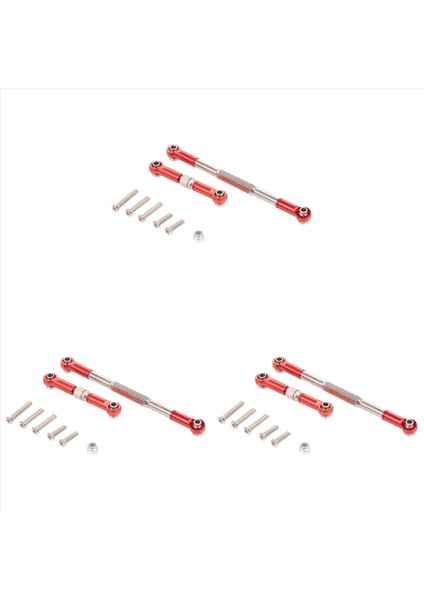 3x Rc Direksiyon Çubuğu Cnc Işleme Direksiyon Bağlantı Çubuğu Wpl 1608T Rc Kamyonu Rc Direksiyon Bağlantı Seti Kırmızı (Yurt Dışından)