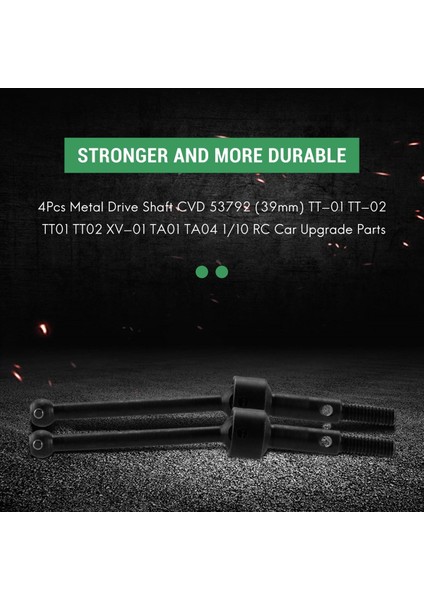 4pcs Metal Şaft Cvd 53792 (39MM) Tamiya Tt-01 Tt-02 TT01 TT02 Xv-01 TA01 TA04 1/10 Rc Araba Araba Yükseltme Parçaları (Yurt Dışından) indirimleri