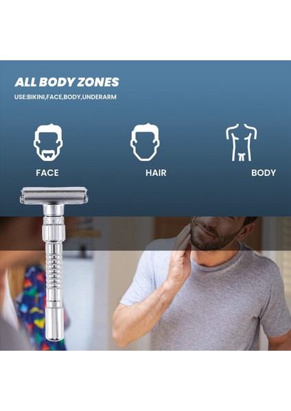 Klasik Tutucu Jilet Çift Kenarlı Kelebek Bükülmüş Açılış T Şeklindeki 9 Vitesli Radikal Ayar Ön Tıraş Tirayı Unisex, Tabansız 5 Bıçak ve Depolama Kutusu Gönderdi (Yurt Dışından) modelleri