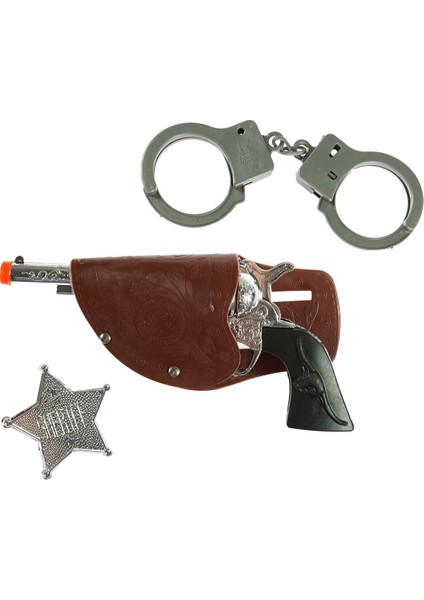 Gösteriler İçin Kovboy Sheriff Kelepçesi ve Rozet Kostüm Seti 3 Parça fiyatları