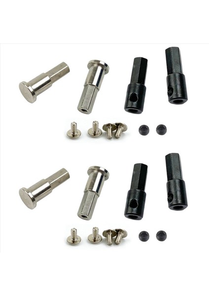 Wpl D12 Için 2x 1/10 Rc Araç Yükseltme Parçaları Metal 5mm Ön Tekerlek Hub Hex Adaptör Birleştirici ve Arka Aks Mil Adaptörü B (Yurt Dışından)