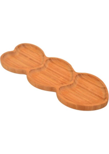 Amor 3 Bölmeli Kalp Çerezlik - Açık Kahverengi - 27 cm