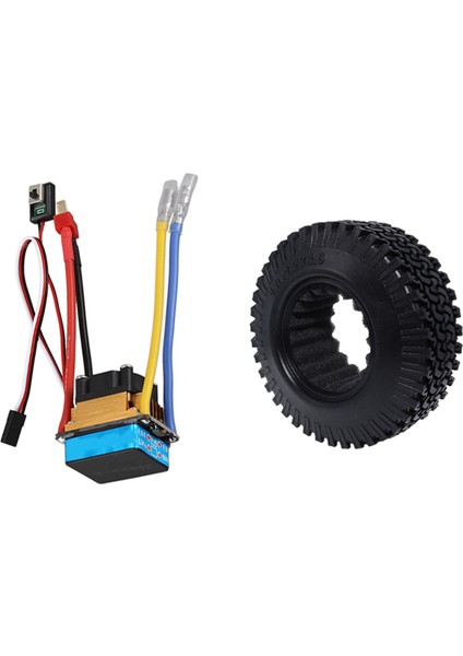 5 Pcs Rc Araba Parçası 4 Pcs 1 9 Inç Kauçuk Tekerlek Lastiği 98MM Lastik ve 1 Pcs 480A Fırça Esc Tek Motoru Soğutma Fanı ile (Yurt Dışından)