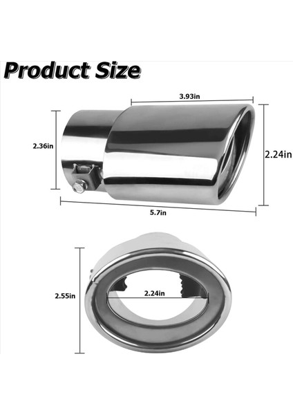 Araba Egzoz Borusu Modifikasyonu Kuyruk Boğazı Kuyruk Borusu (Gümüş) (Yurt Dışından) indirimleri