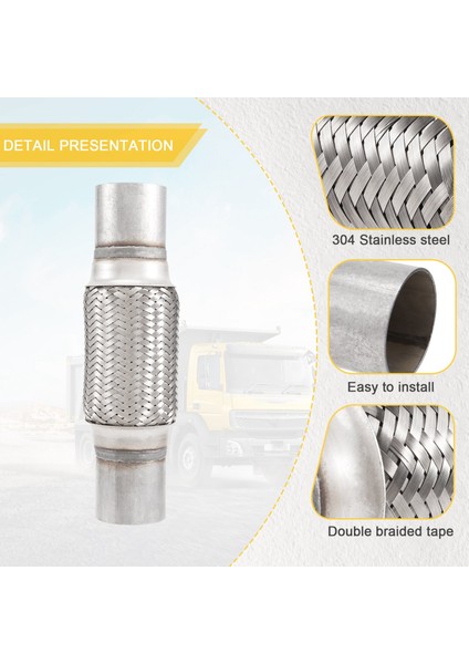 Esnek Boru Paslanmaz Çelik Çift Örgü 2 x 6 Inç ve 10 Inç Uzunluğunda (Yurt Dışından) fırsatları