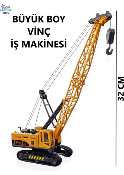 Vinç Oyuncak İş Makinesi İpli Sarılır Makaralı Paletli Kurtarıcı Metal Uçlu