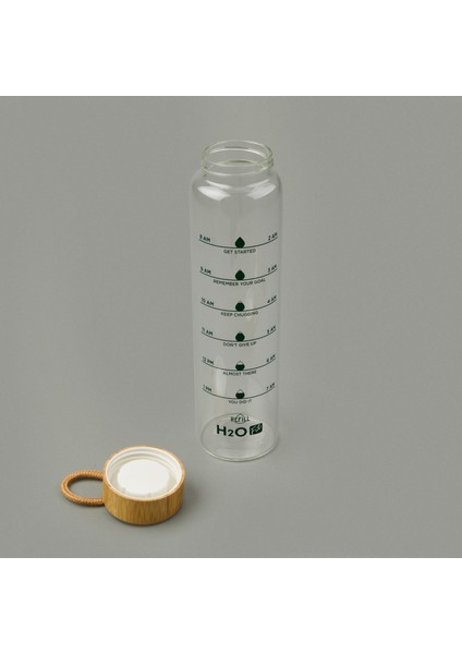 Tohana H2O Fit Bambu Kapaklı Cam Matara - Şeffaf / Açık Kahverengi - 1 lt fırsatları