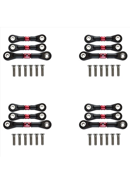 12PCS Direksiyon Bağlantı Çubuğu Tamiya Tt-02 TT-02T TT02 TT02T 1/10 Rc Araba Yükseltme Parçaları Aksesuarları Kırmızı (Yurt Dışından)