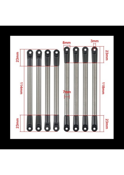 24PCS Metal Bağlantı Çubuk Çekme Çubuk Çubuk Din Dolar Için 1/10 Rc Prwler Car Axıal SCX10 90027 RC4WD D90 D110 CC01 Tf2 Mst (Yurt Dışından) fırsatları