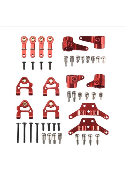 Metal Yükseltilmiş Parçalar Direksiyon Kupası Salıncak Kolu Şok Emici Plaka Wltoys P929 P939 K969 K979 K989 K999 1/28 Rc Araba Kırmızı (Yurt Dışından)