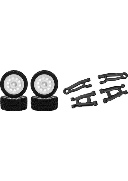 2 Set Rc Araba Parçası 1 Set Rc Araç Tekerlek Lastik Lastikleri ve 1 Set Arka Üst Alt Kol (Yurt Dışından)