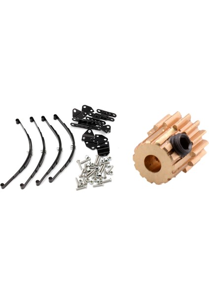 4pcs 1/10 Yaprak Yayları Set Highlift Şasi ve 1pcs Model Araba 14T Motor Dişli 0 5m Modül R86044 Metal Pinyon Dişlileri (Yurt Dışından)