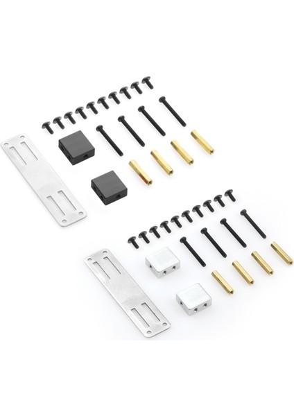 2 Set Metal Servo Sabit Montaj Braket Kiti Wpl B14 B16 B36 C24 C34 1/16 Rc Kamyon Araba Yükseltme Parçaları Siyah ve Gümüş (Yurt Dışından)