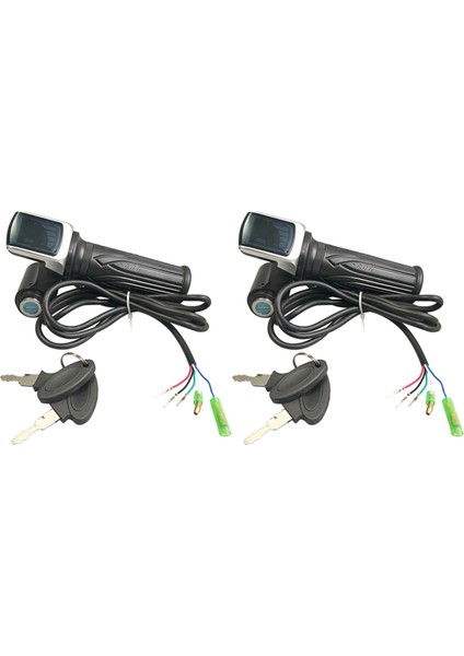 Elektrikli Bisiklet Gaz Kelebeği Için 2x Bisiklet Bükülme Kelebeği 36V 48V Gaz Sapı Kalesi LCD Ekran Kilit Anahtarı (Yurt Dışından)