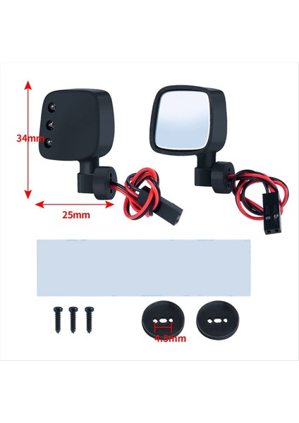 1/10 Eksenel SCX10 Iıı Iıı Rc Paletli Araba Simüle Dekorasyon Parçaları Için LED Işıklarla Rc Araba Dikizli Lens Aynası (Yurt Dışından) modelleri