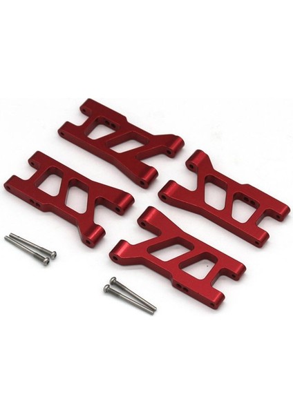 4pcs Metal Ön ve Arka Süspansiyon Kolu Seti 7630 Traxxas Latrax 1/18 Rc Araba Yükseltme Parçaları Aksesuarları Kırmızı (Yurt Dışından)
