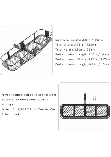 Metal Arka Tampon Arka Aksaklık Taşıyıcısı 1/10 Rc Paletli Eksenel SCX10 90046 SCX10 Iıı AXI03007 Traxxas Trx4 D90 Tf2 (Yurt Dışından) indirimleri