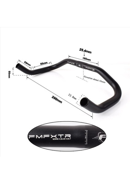 2x Fmfxtr Bike Bullhorn Gidon Alüminyum Alaşımı 25 4mm 390MM Bisiklet Gideri Sabit Dişli Bisiklet Yol Bisikleti (Yurt Dışından)