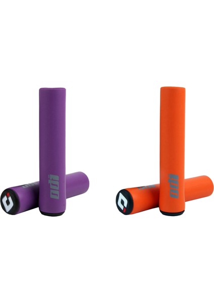 Odı 2 Çift Silikon Gidon Tutarlar Şok Emici Yumuşak Dağ Bisiklet Kavrama Bisiklet Aksesuarları Mor ve Turuncu (Yurt Dışından)
