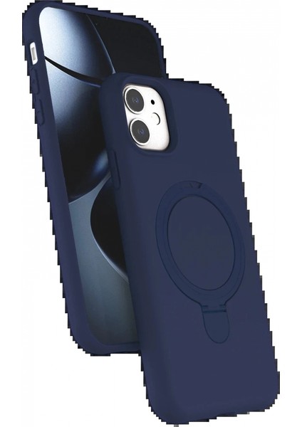 Apple iPhone 11 Regal Magsafe Standlı Kapak - Lacivert