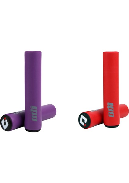 Odı 2paır Mtb Bisiklet Kavrama Silikon Gidon Grips Şok Emici Yumuşak Dağ Bisiklet Kavrama Bisikleti Kırmızı ve Mor (Yurt Dışından)