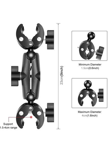 Motosiklet Dualheads Crab Clamp Actıon Kamera Theobar Gopro Spor Aksiyon Kameraları Için Sabit Montaj (Yurt Dışından) modelleri
