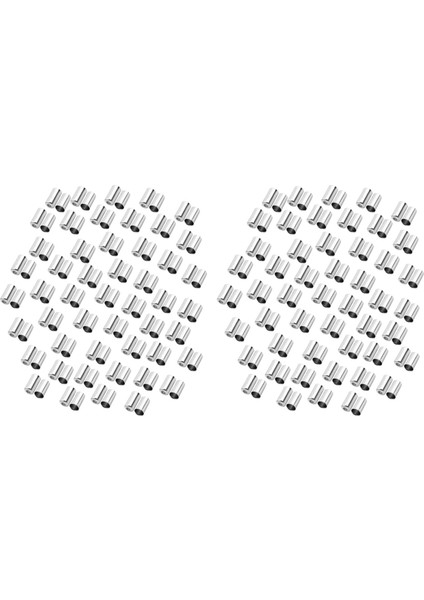 200PCS Gaines Kablo Kapağı Sabitleme Fren Hızı 5 mm Metal Gümüş Bisiklet (Yurt Dışından)