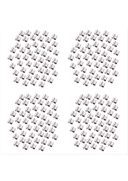 400PCS Gaines Kablo Kapağı Sabitleme Fren Hızı 5mm Metal Gümüş Bisiklet (Yurt Dışından)