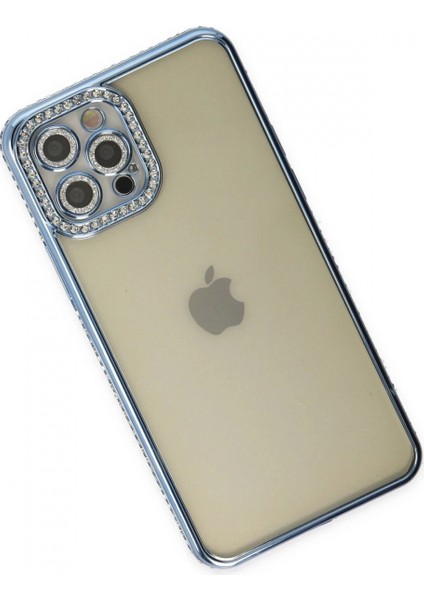 iPhone 12 Pro Kılıf Joke Taşlı Silikon - Mavi modelleri