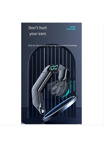 Yeni V19 Bluetooth Kulaklık Kemik Iletim Kulak Asılı Tip Deniz Içi Olmayan Dijital Ekran Iş Sporları Açık Tip (Yurt Dışından) modelleri