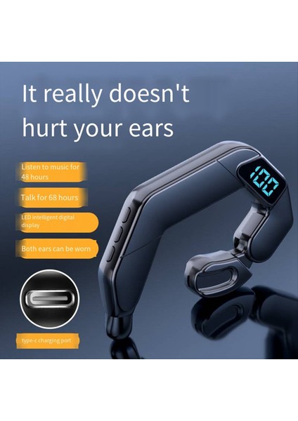 Yeni V19 Bluetooth Kulaklık Kemik Iletim Kulak Asılı Tip Deniz Içi Olmayan Dijital Ekran Iş Sporları Açık Tip (Yurt Dışından) fırsatları