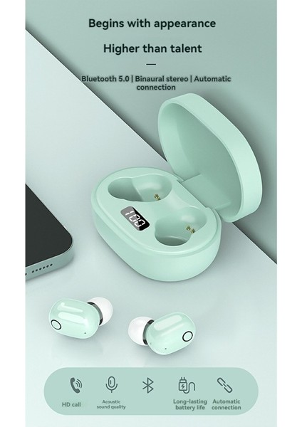 Kablosuz Bluetooth 5.0 Earbud Ipx5 Su Ter Karşılaşma Kulaklıkları Dokunmatik Kontroller, Akıllı LCD Şarj Kılıfı 3D Stereo Bas, B (Yurt Dışından) modelleri