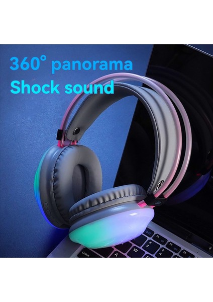 Rgb Oyun Kulaklıkları Bluetooth Kablosuz Kulaklık E-Sporları Oyun Kulaklık Dinamik Lighting Lighting Computer Kulaklık Nane Yeşil (Yurt Dışından)